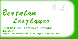 bertalan leszlauer business card